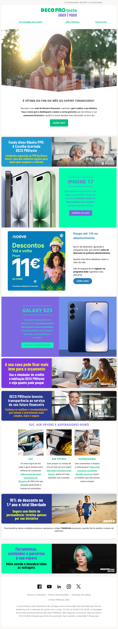 Black Friday, combustível, IUC e literacia financeira