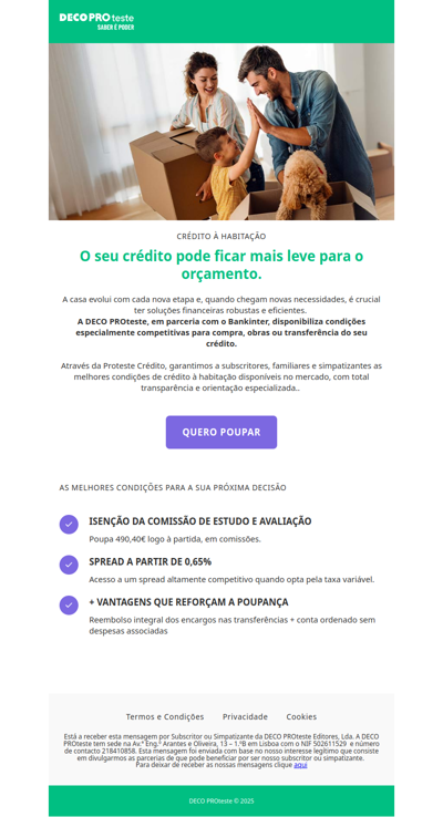 Condições exclusivas para quem quer poupar no crédito à habitação