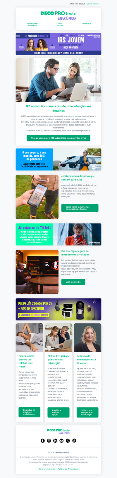 IRS automático, e-Fatura e investimentos