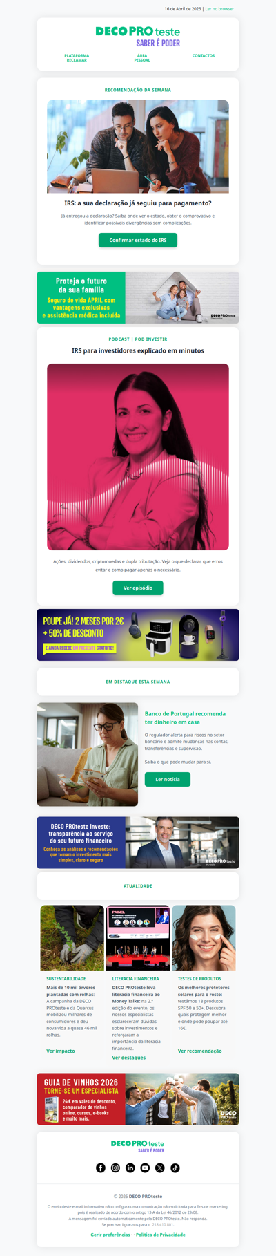 IRS, investimentos e alerta do Banco de Portugal