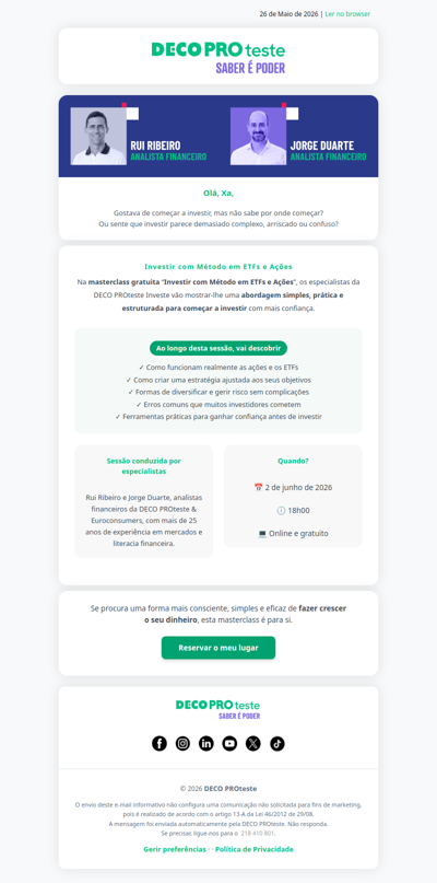 Masterclass gratuita: aprenda a investir em ETFs e ações com método