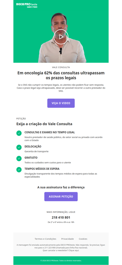 Exija a criação do Vale Consulta. A sua saúde não pode esperar.