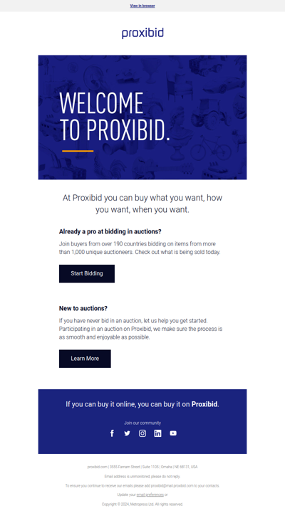 Welcome to Proxibid!