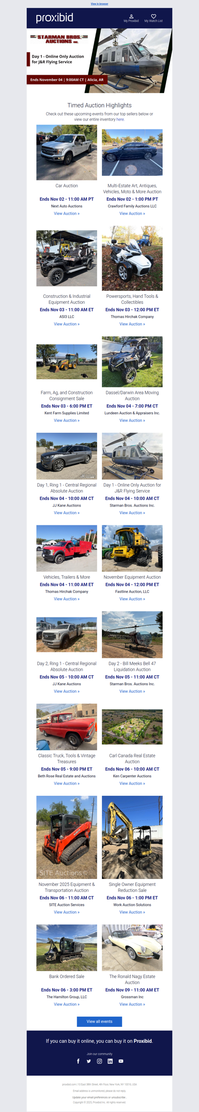 Proxibid’s Timed Auction Highlights: Farm and Heavy Equipment, Vehicles, Real Estate & More