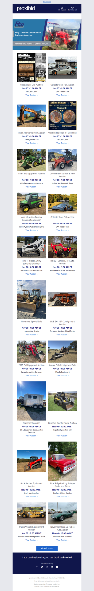 Proxibid’s Weekend Highlights: Collector Cars, Farm and Construction Equipment, Vehicles & More!