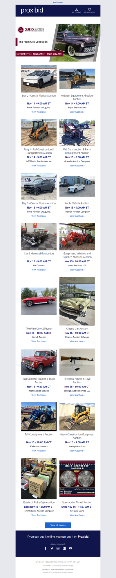 Proxibid’s Weekend Highlights: Collector Cars, Farm and Construction Equipment, Vehicles & More!