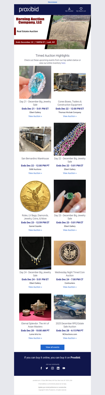 Proxibid’s Timed Auction Highlights: Farm and Heavy Equipment, Vehicles, Real Estate & More