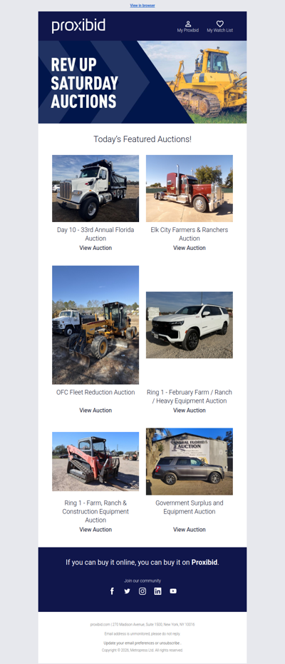 Last Chance: Heavy Equipment, Farm Machinery, Collector Cars, & More - Bid Now!