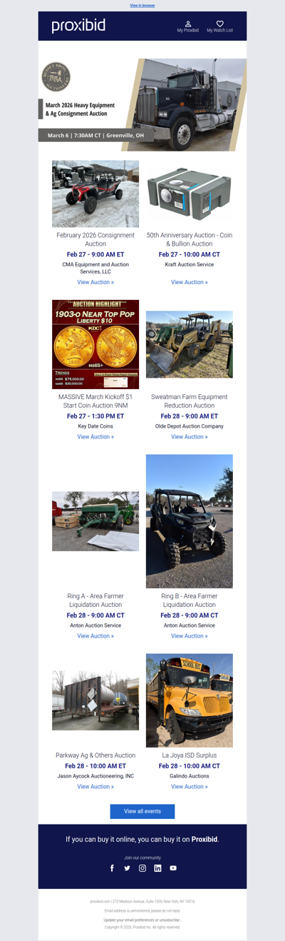 Proxibid’s Weekend Highlights: Collector Cars, Farm and Construction Equipment, Vehicles & More!