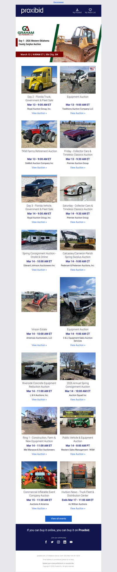 Proxibid’s Weekend Highlights: Collector Cars, Farm and Construction Equipment, Vehicles & More!