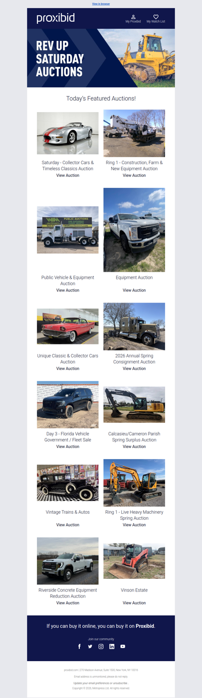 Last Chance: Heavy Equipment, Farm Machinery, Collector Cars, & More - Bid Now!