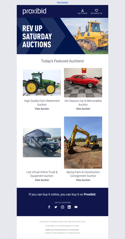 Last Chance: Heavy Equipment, Farm Machinery, Collector Cars, & More - Bid Now!