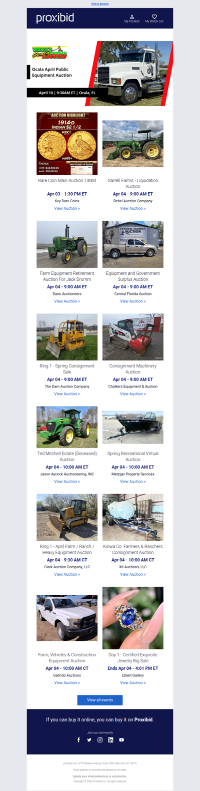 Proxibid’s Weekend Highlights: Collector Cars, Farm and Construction Equipment, Vehicles & More!