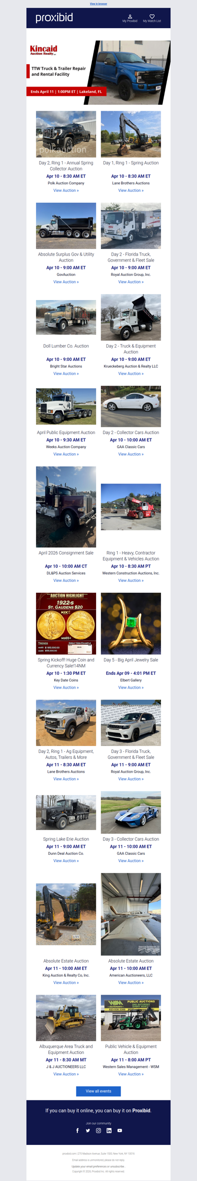 Proxibid’s Weekend Highlights: Collector Cars, Farm and Construction Equipment, Vehicles & More!