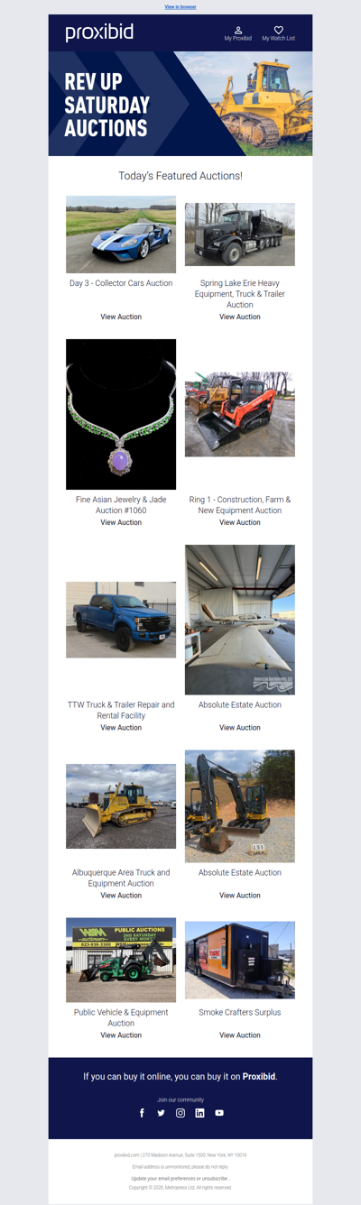 Last Chance: Heavy Equipment, Farm Machinery, Collector Cars, & More - Bid Now!