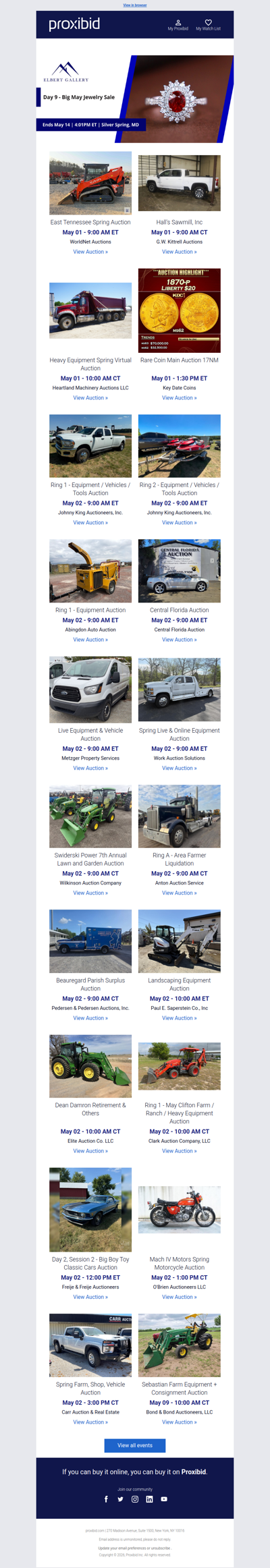 Proxibid’s Weekend Highlights: Collector Cars, Farm and Construction Equipment, Vehicles & More!