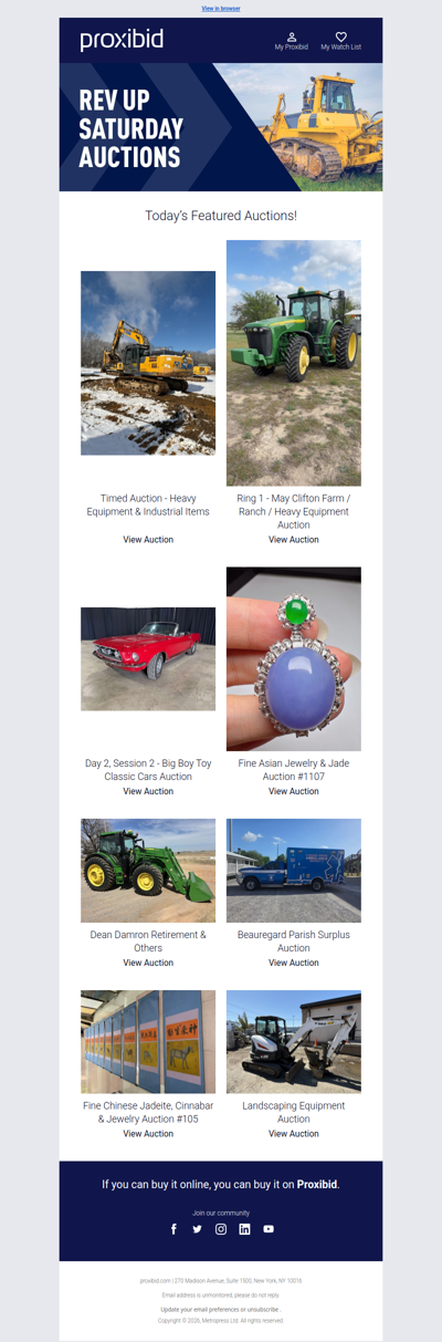 Last Chance: Heavy Equipment, Farm Machinery, Collector Cars, & More - Bid Now!