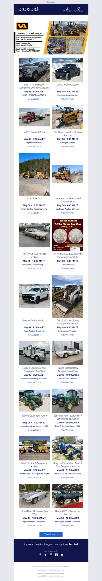 Proxibid’s Weekend Highlights: Collector Cars, Farm and Construction Equipment, Vehicles & More!