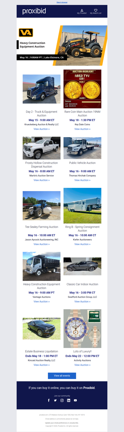 Proxibid’s Weekend Highlights: Collector Cars, Farm and Construction Equipment, Vehicles & More!