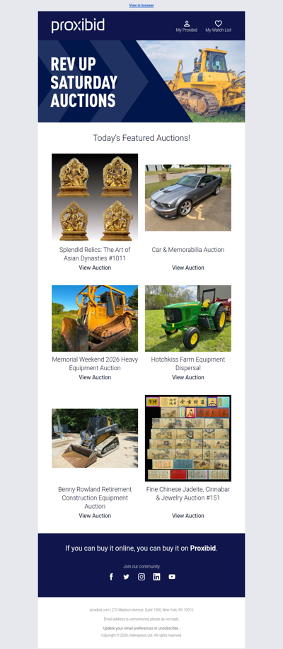 Last Chance: Heavy Equipment, Farm Machinery, Collector Cars, & More - Bid Now!