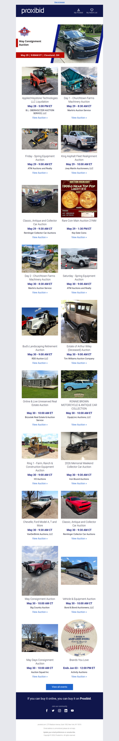 Proxibid’s Weekend Highlights: Collector Cars, Farm and Construction Equipment, Vehicles & More!