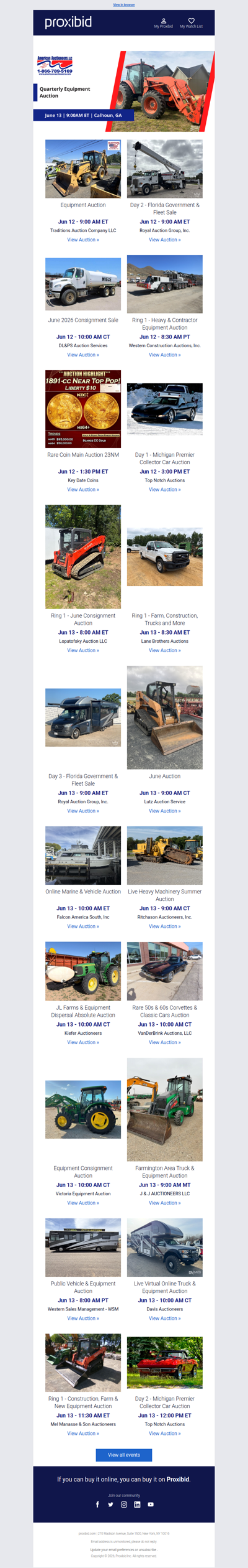 Proxibid’s Weekend Highlights: Collector Cars, Farm and Construction Equipment, Vehicles & More!