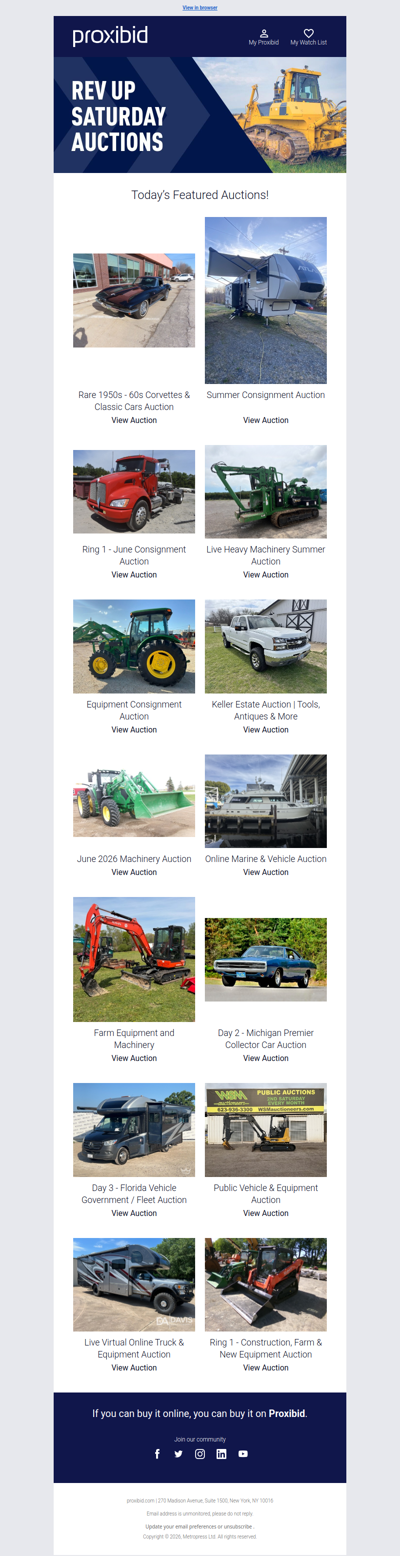 Last Chance: Heavy Equipment, Farm Machinery, Collector Cars, & More - Bid Now!