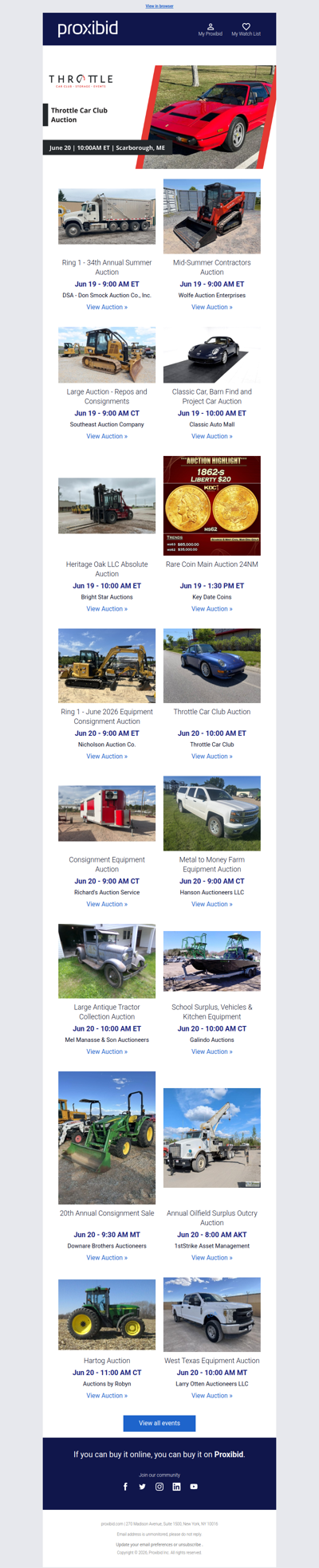 Proxibid’s Weekend Highlights: Collector Cars, Farm and Construction Equipment, Vehicles & More!