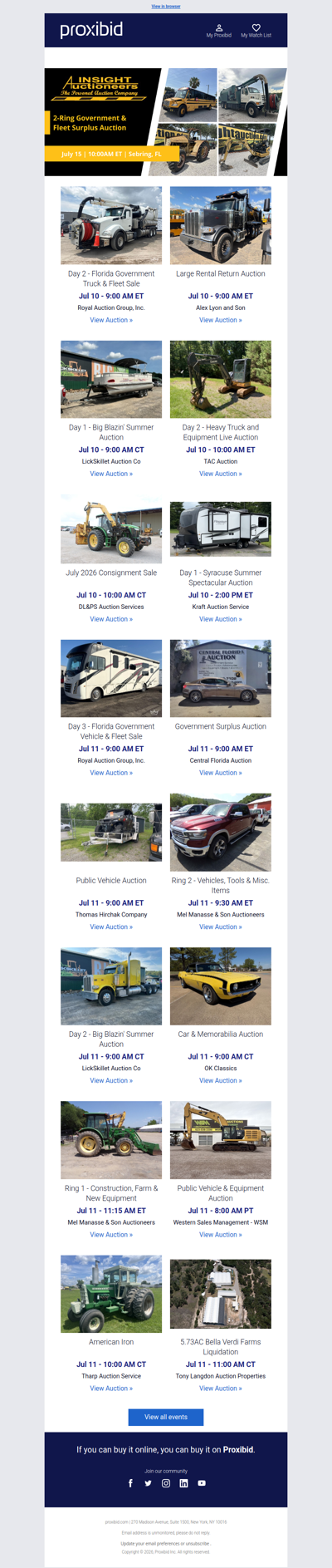 Proxibid’s Weekend Highlights: Collector Cars, Farm and Construction Equipment, Vehicles & More!