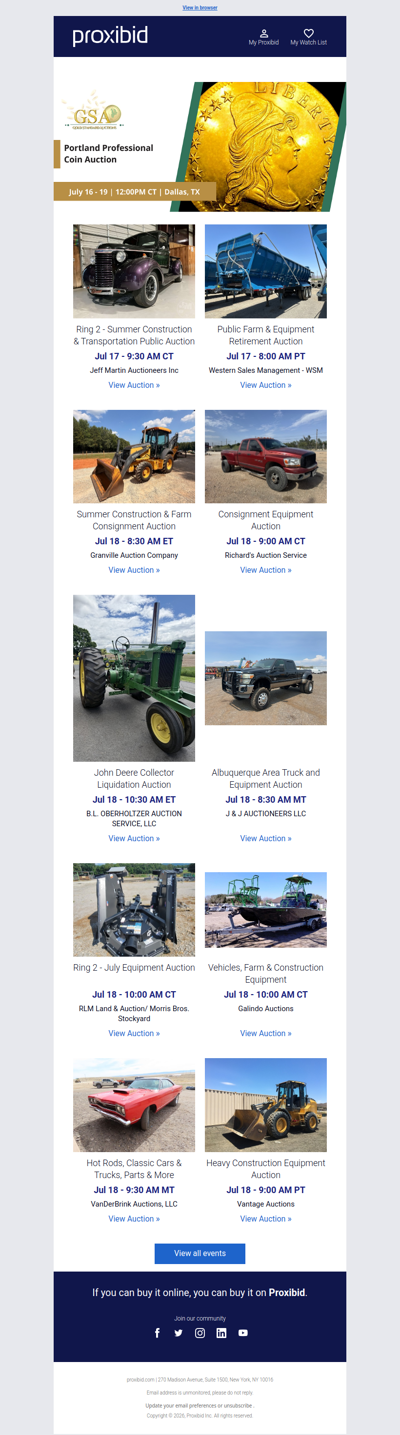 Proxibid’s Weekend Highlights: Collector Cars, Farm and Construction Equipment, Vehicles & More!