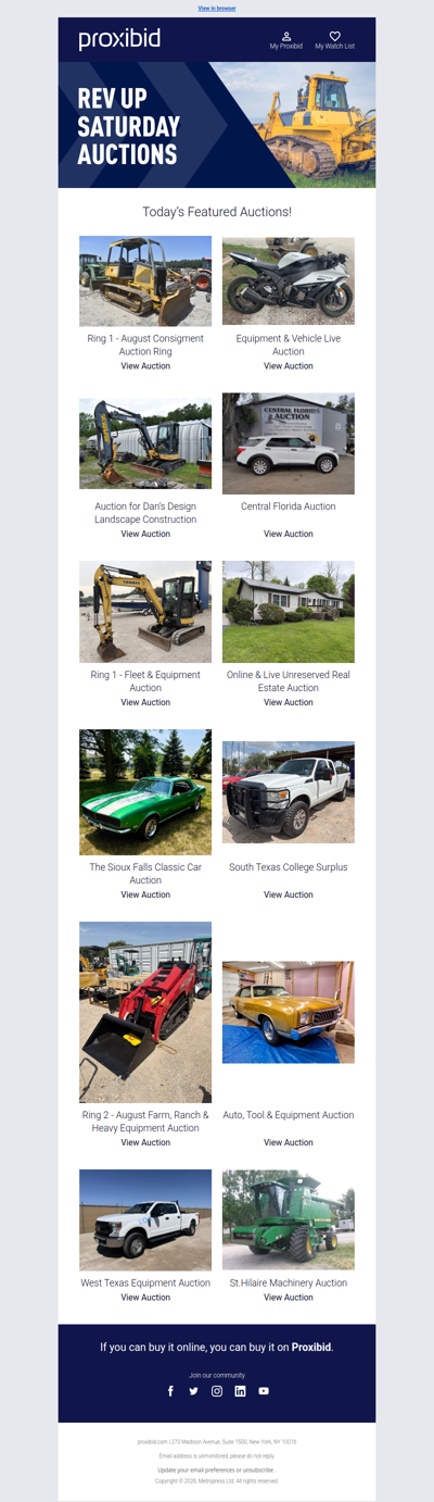 Last Chance: Heavy Equipment, Farm Machinery, Collector Cars, & More - Bid Now!