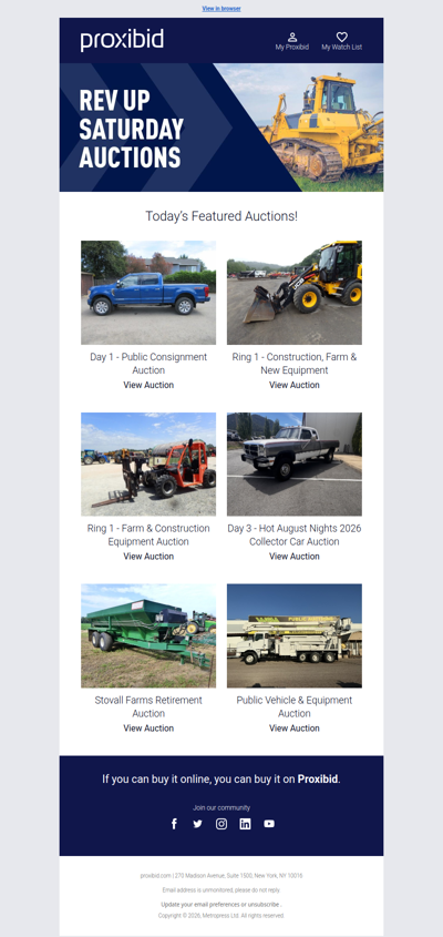 Last Chance: Heavy Equipment, Farm Machinery, Collector Cars, & More - Bid Now!