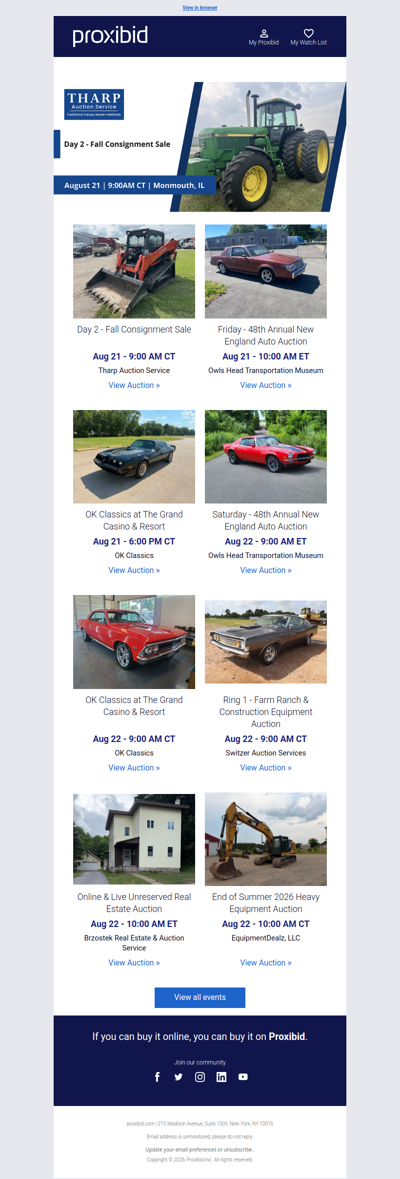 Proxibid’s Weekend Highlights: Collector Cars, Farm and Construction Equipment, Vehicles & More!