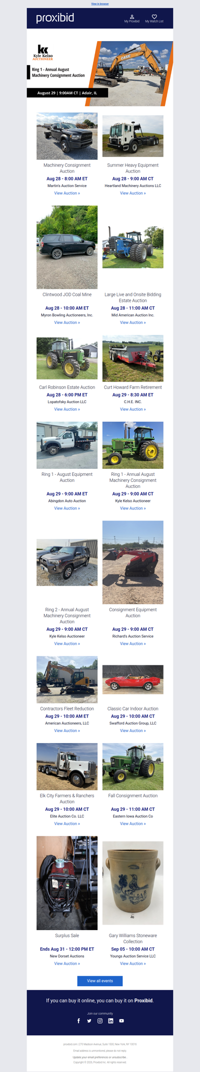 Proxibid’s Weekend Highlights: Collector Cars, Farm and Construction Equipment, Vehicles & More!