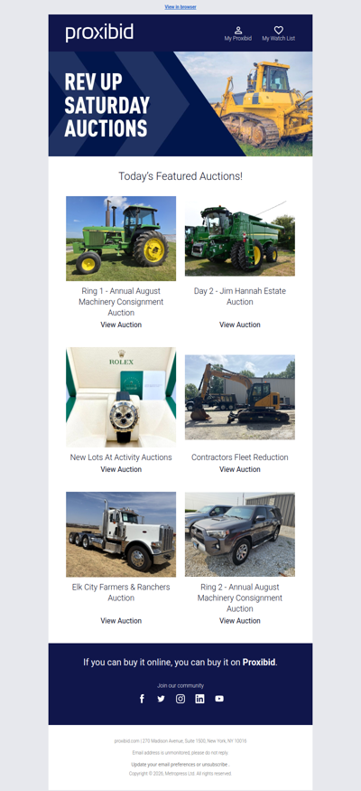 Last Chance: Heavy Equipment, Farm Machinery, Collector Cars, & More - Bid Now!