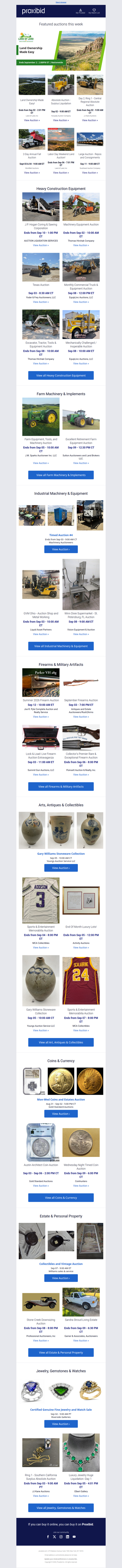Week Of 08/31: 73 Live & 110 Timed Auctions