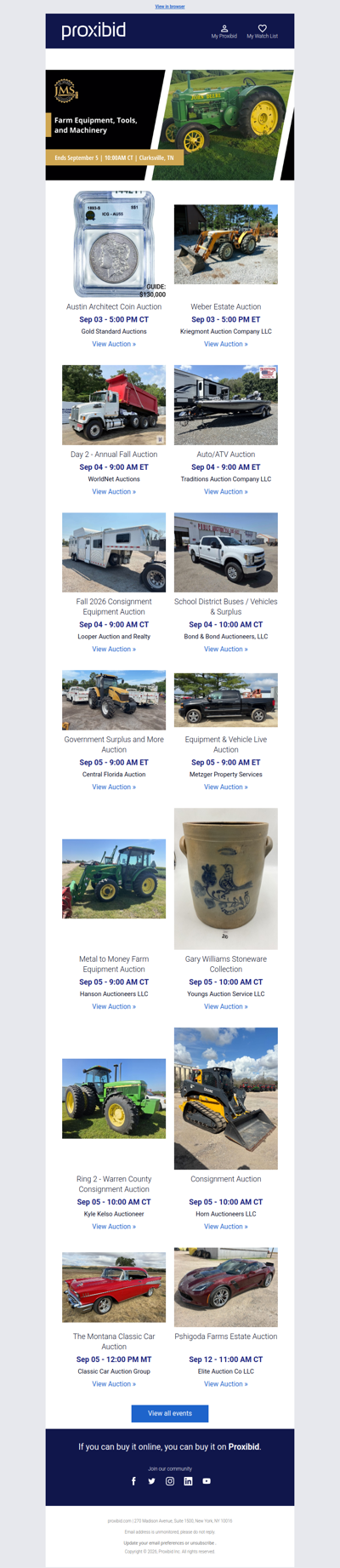 Proxibid’s Weekend Highlights: Collector Cars, Farm and Construction Equipment, Vehicles & More!