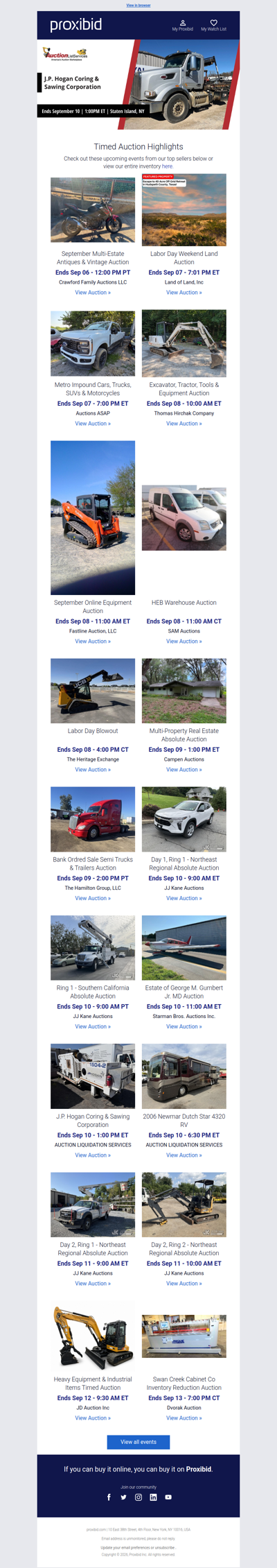 Proxibid’s Timed Auction Highlights: Farm and Heavy Equipment, Vehicles, Real Estate & More