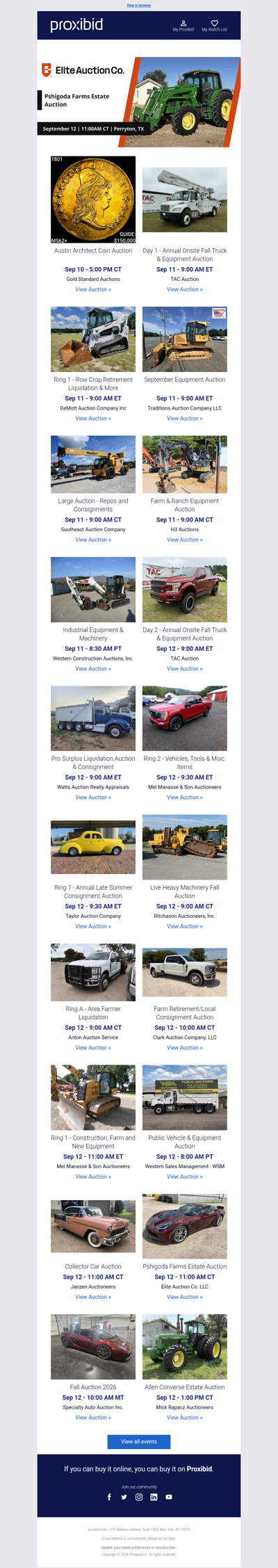 Proxibid’s Weekend Highlights: Collector Cars, Farm and Construction Equipment, Vehicles & More!