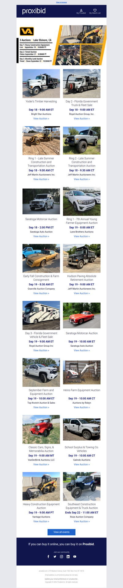 Proxibid’s Weekend Highlights: Collector Cars, Farm and Construction Equipment, Vehicles & More!