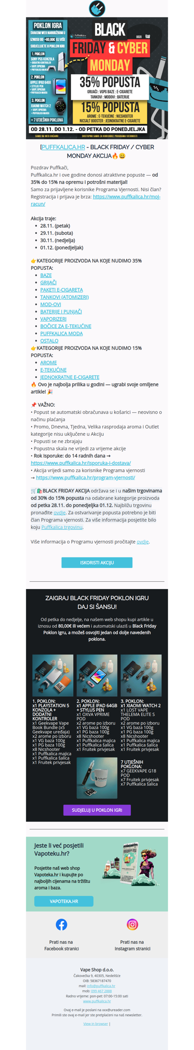 BLACK FRIDAY&CYBER MONDAY AKCIJA