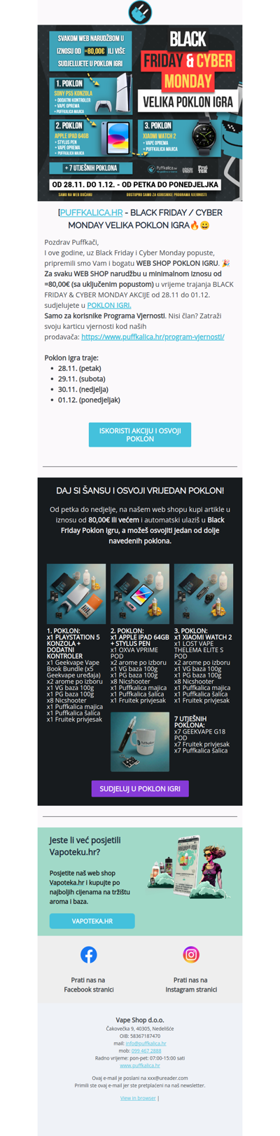 BLACK FRIDAY&CYBER MONDAY POKLON IGRA