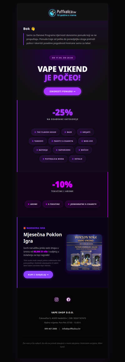 ⏳ Krenuo je Vape Vikend! Vaš popust do 25% već čeka