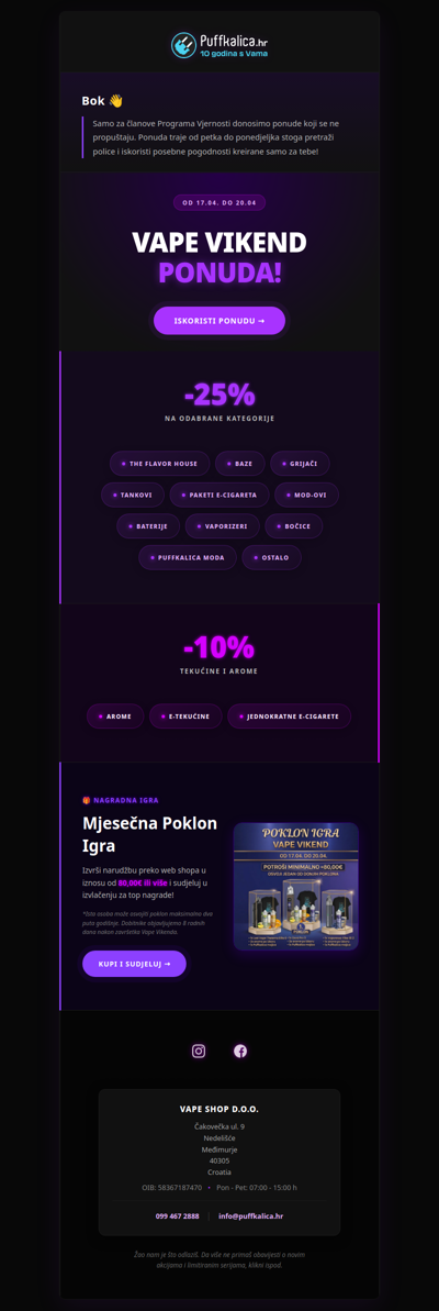 Opremi se za vikend: Nova vape vikend ponuda