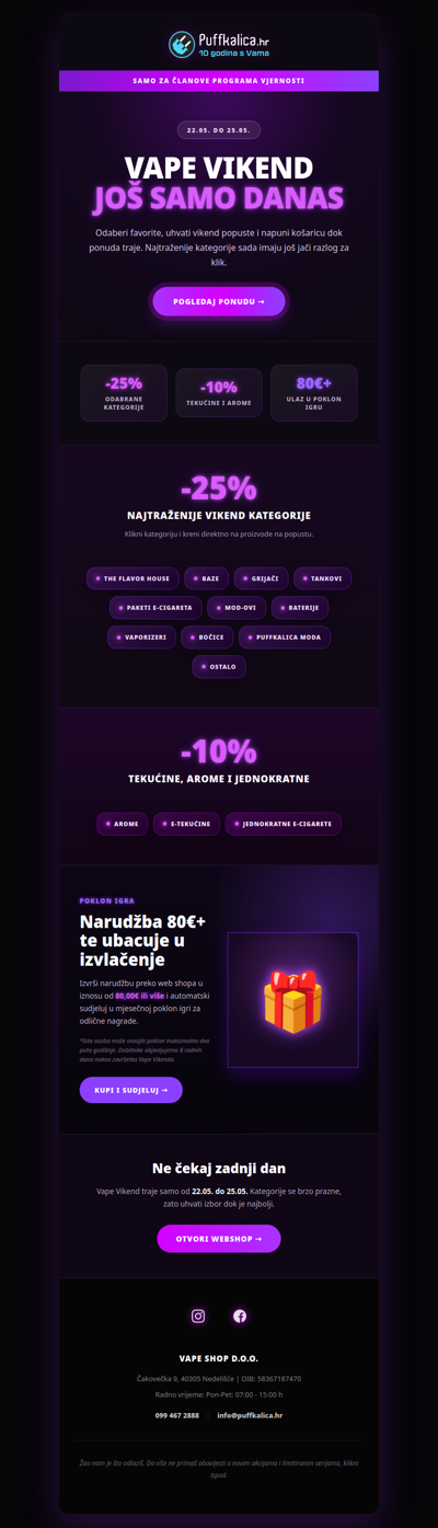 Puffkalica.hr , zadnja prilika za Vape Vikend!