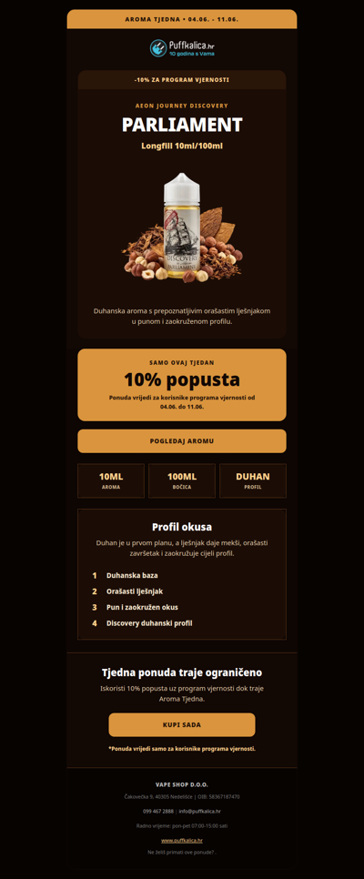 Puffkalica.hr -   Aroma tjedna: Aeon Journey Parliament -10% 🔥