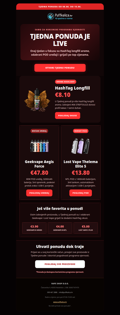 🔥 Tjedna ponuda je LIVE | HashTag, Geekvape & Lost Vape