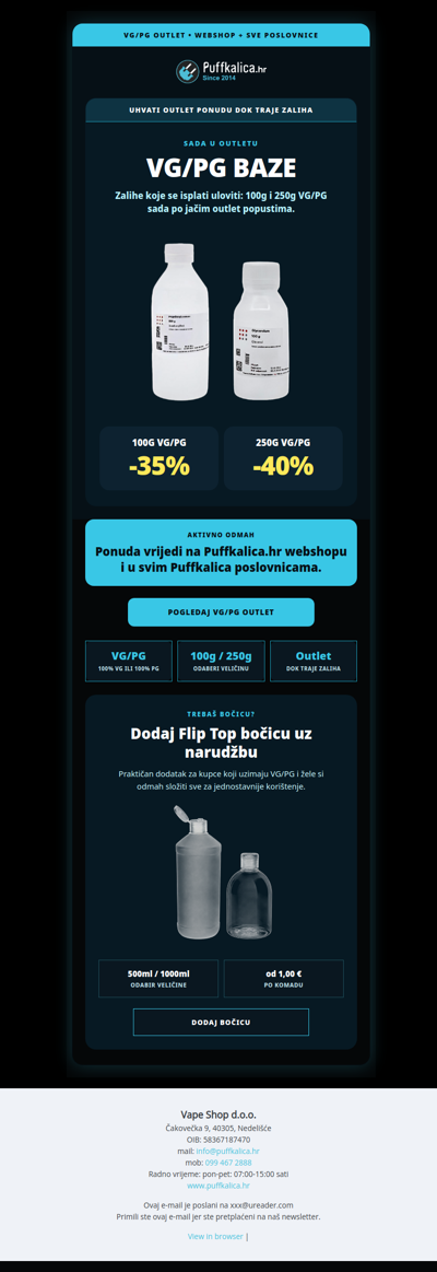 Iskoristi VG/PG popuste od 35% do 40%!