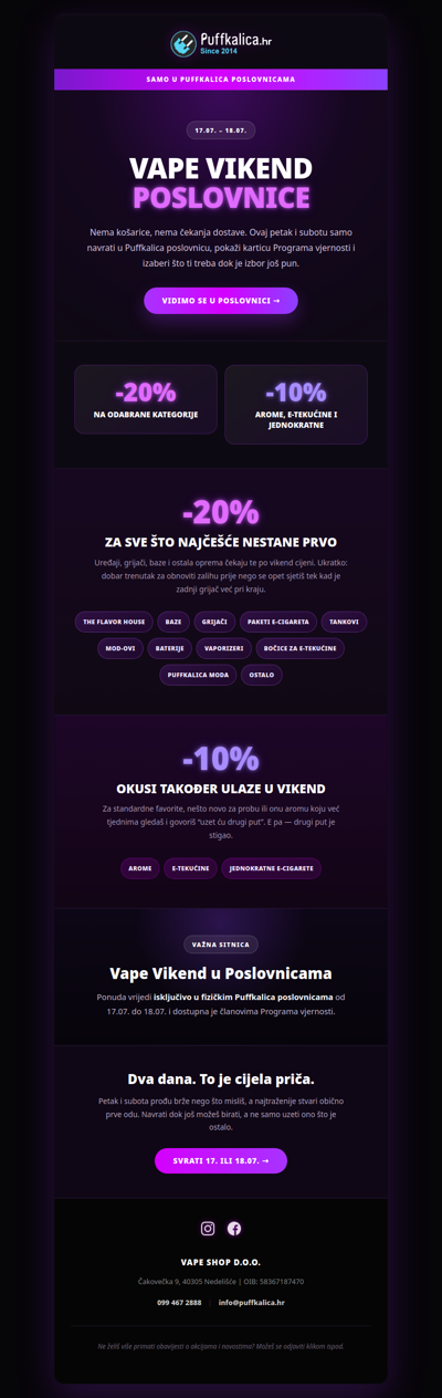 👀 Vape Vikend je u poslovnicama