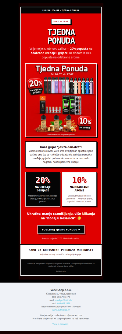 🔥 Tjedna ponuda do 20% popusta